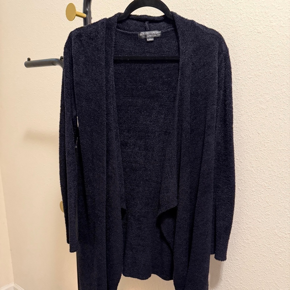 Barefoot Dreams Bamboo Chic Lite Cardigan, Black, S/M, New Condition - Picture 4 of 7